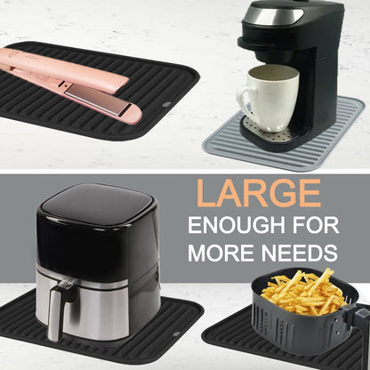 Extra Large Silicone Trivets for Hot Pots and Pans 16x12 Inch, Heat Resistant Hot Pads for Countertops, Hot Dishes, Pot Holders for Kitchen, 2 Pieces, Black