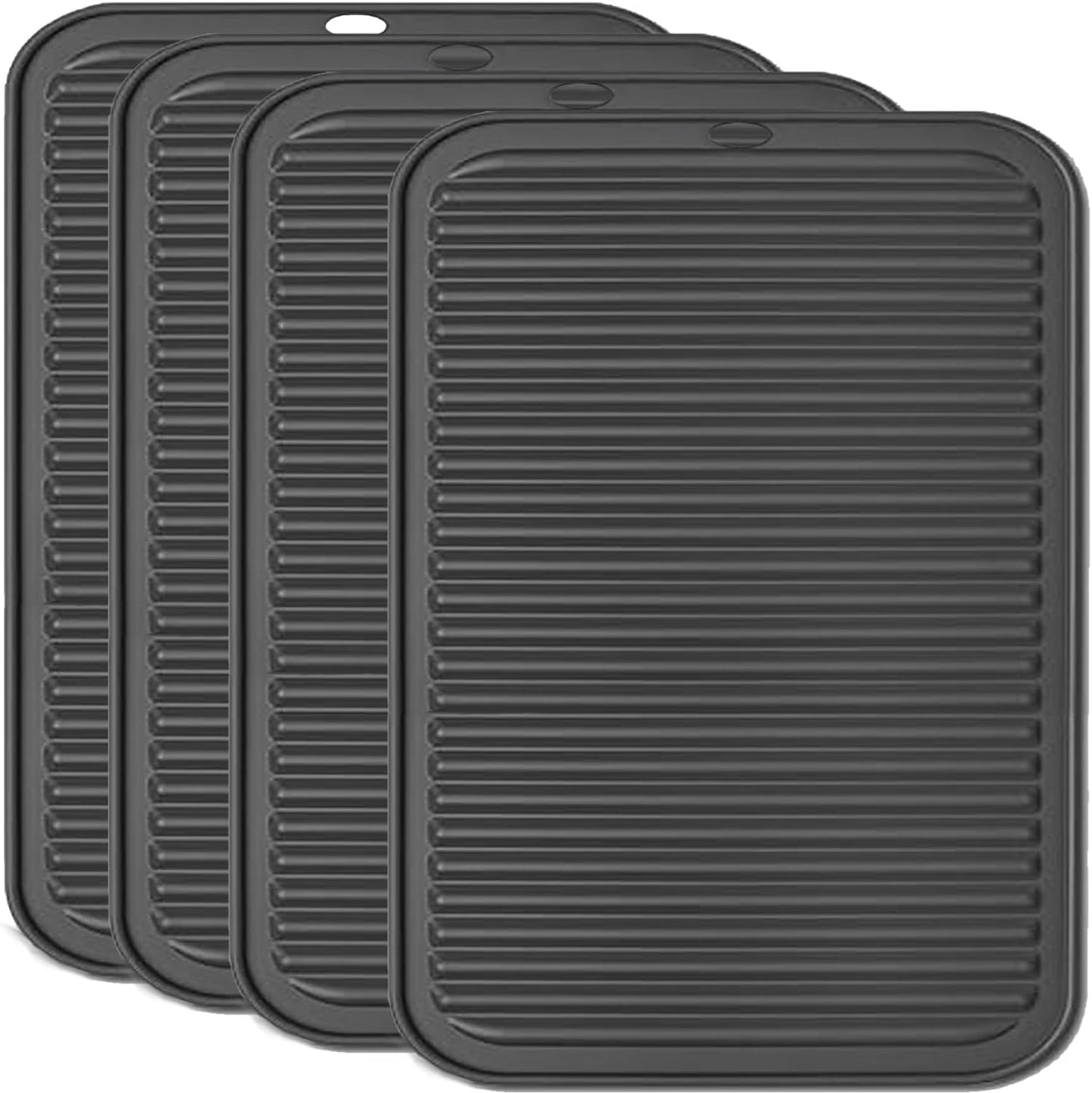 Extra Large Silicone Trivets for Hot Pots and Pans 16x12 Inch, Heat Resistant Hot Pads for Countertops, Hot Dishes, Pot Holders for Kitchen, 2 Pieces, Black