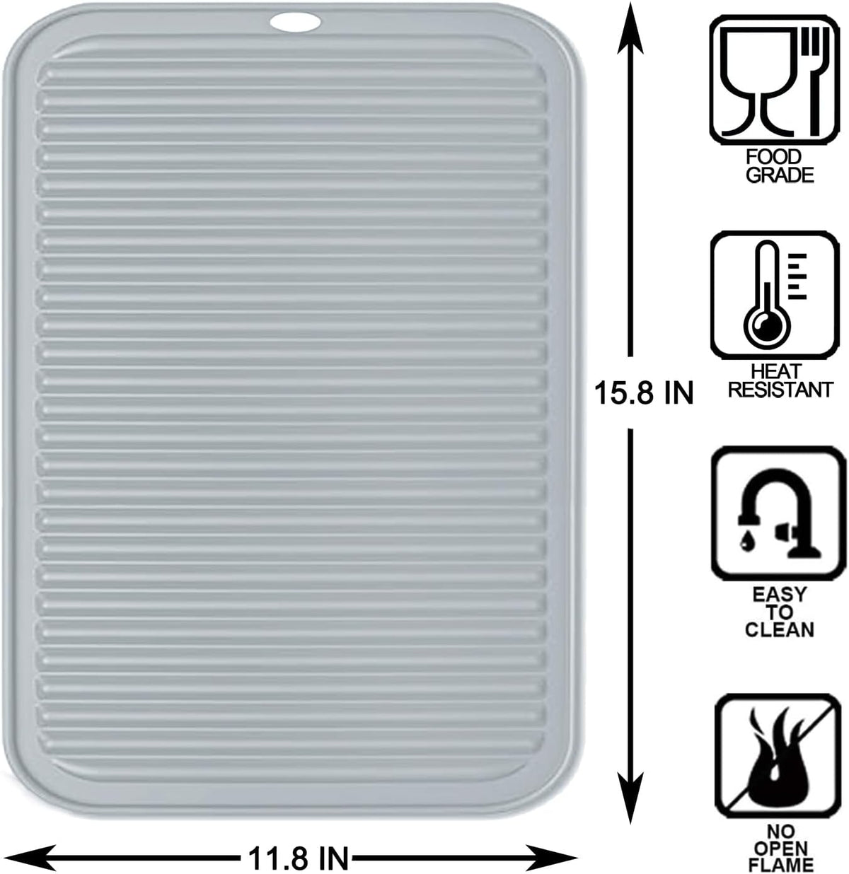 Extra Large Silicone Trivets for Hot Pots and Pans 16x12 Inch, Heat Resistant Hot Pads for Countertops, Hot Dishes, Pot Holders for Kitchen, 2 Pieces, Black
