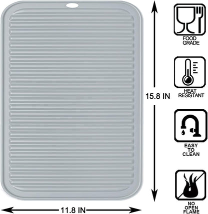 Extra Large Silicone Trivets for Hot Pots and Pans 16x12 Inch, Heat Resistant Hot Pads for Countertops, Hot Dishes, Pot Holders for Kitchen, 2 Pieces, Black