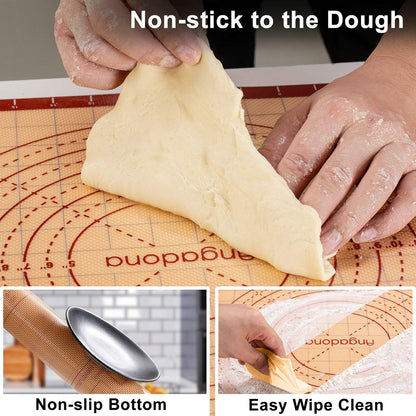Biscuit Cutter,Pastry Cutter, Bench Scraper, Silicone Pastry Dough Baking Mat Set, Baking Tools and Accessories Kit
