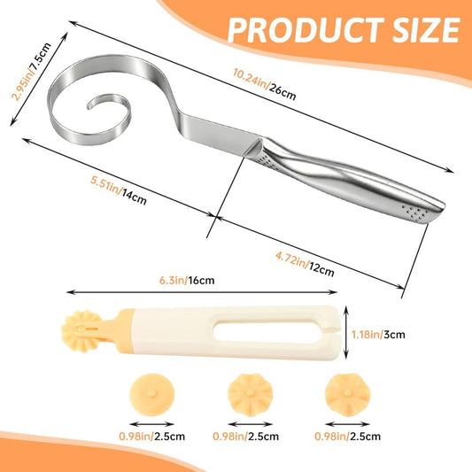 Seamless Dough Whisk, 10 Inch Stainless Steel Sourdough Whisk with Plastic Dough Cutter, One-Piece Manual Mixing Tool for Cooking, Whisking, Pizza, Pastry & Cake Batter