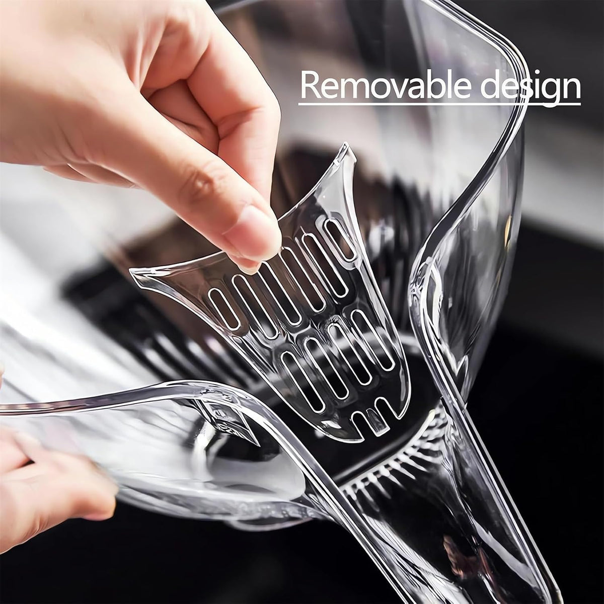 Multi-functional Drain Basket - 2024 New Fruit Cleaning Bowl with Strainer Container, Kitchen Sink Food Catcher Drainer Rinser Vegetable Washing Filter over the Colander (Clear)