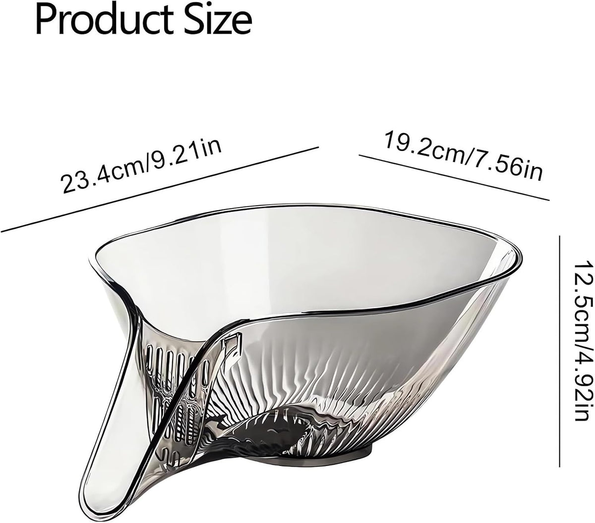 Multi-functional Drain Basket - 2024 New Fruit Cleaning Bowl with Strainer Container, Kitchen Sink Food Catcher Drainer Rinser Vegetable Washing Filter over the Colander (Clear)