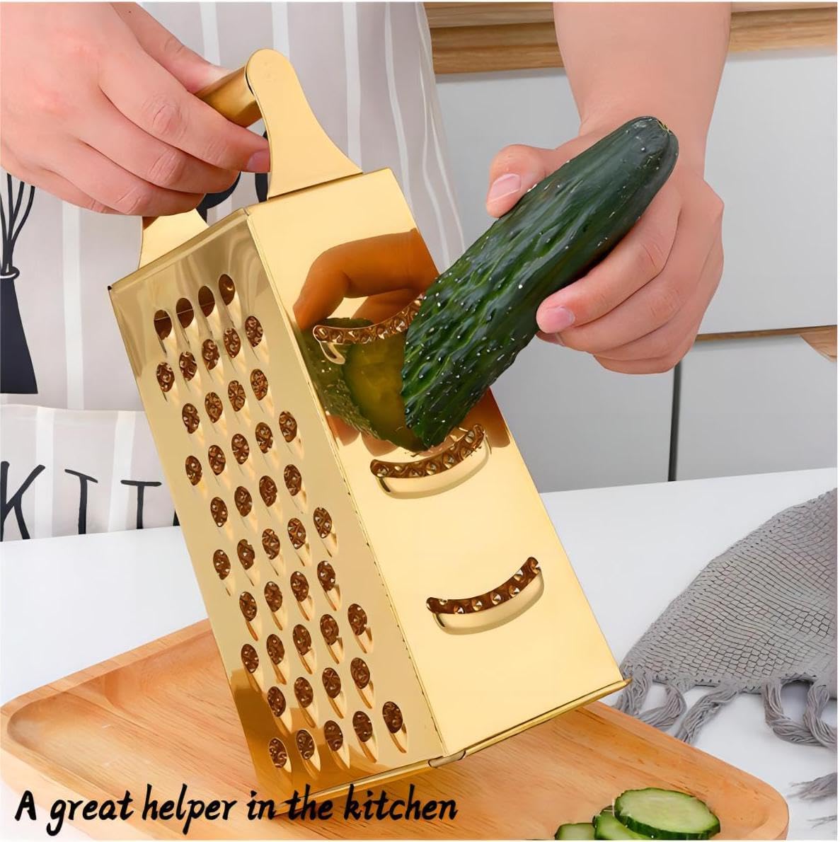 Stainless Steel 4 Sides Multifunctional Grater Slicer with Handle