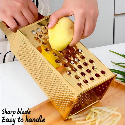 Stainless Steel 4 Sides Multifunctional Grater Slicer with Handle