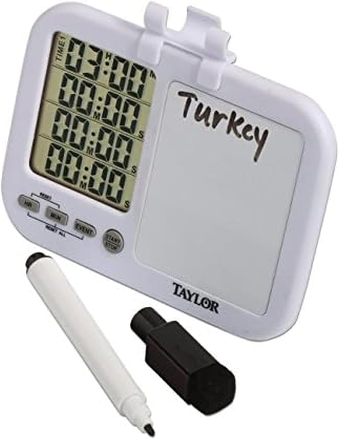 Four-Event Digital Kitchen Timer with Dry Erase Whiteboard