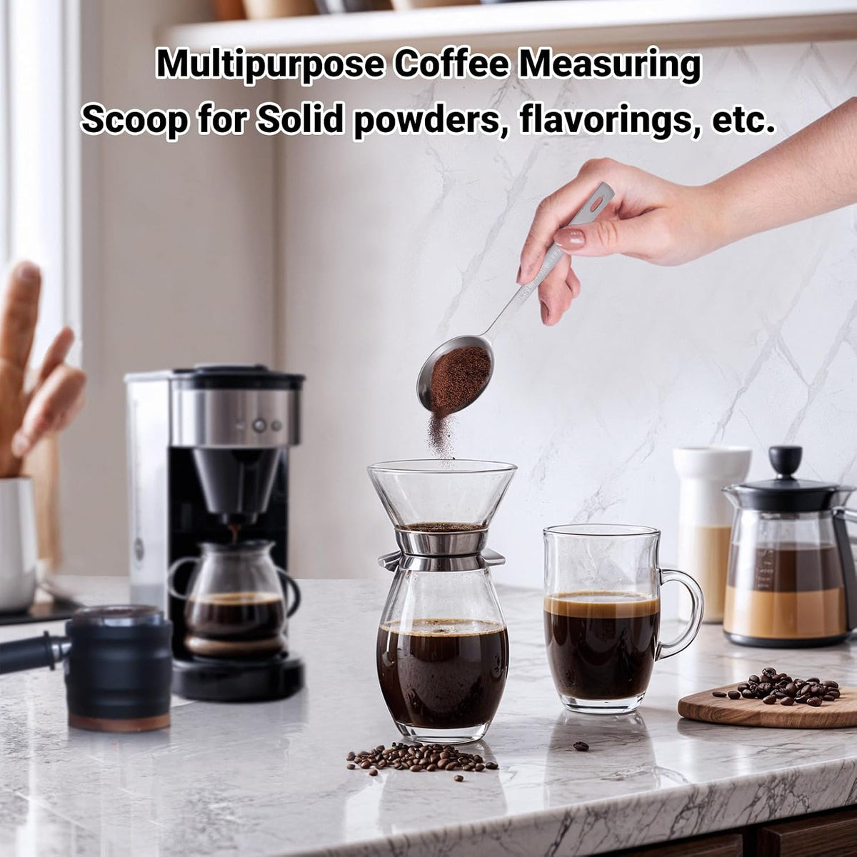 4Pcs 1 Tbsp 15ml Stainless Steel Long Handle Coffee Measuring Scoop