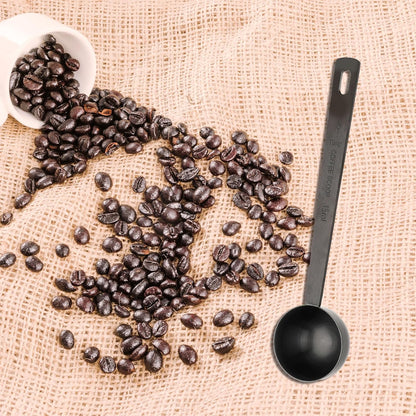 4.7in Black Long Handle Metal Measure Spoon Coffee Scoop 1 Tablespoon 18/8 Stainless Steel Measuring Scooper 1 tbsp Coffee Scooper for Ground Coffee Bean Espresso Milk Tea Sugar(15 ml)