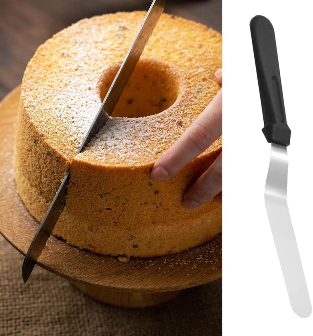 Stainless Steel Offset Spatula Frosting Smoother Cake Spatulas - 2 pack | Stainless Steel Offset Spatula Frosting Smoother for Cake Decorating, Angled Icing Spatula Set with 6" & 8" Blade, Baking