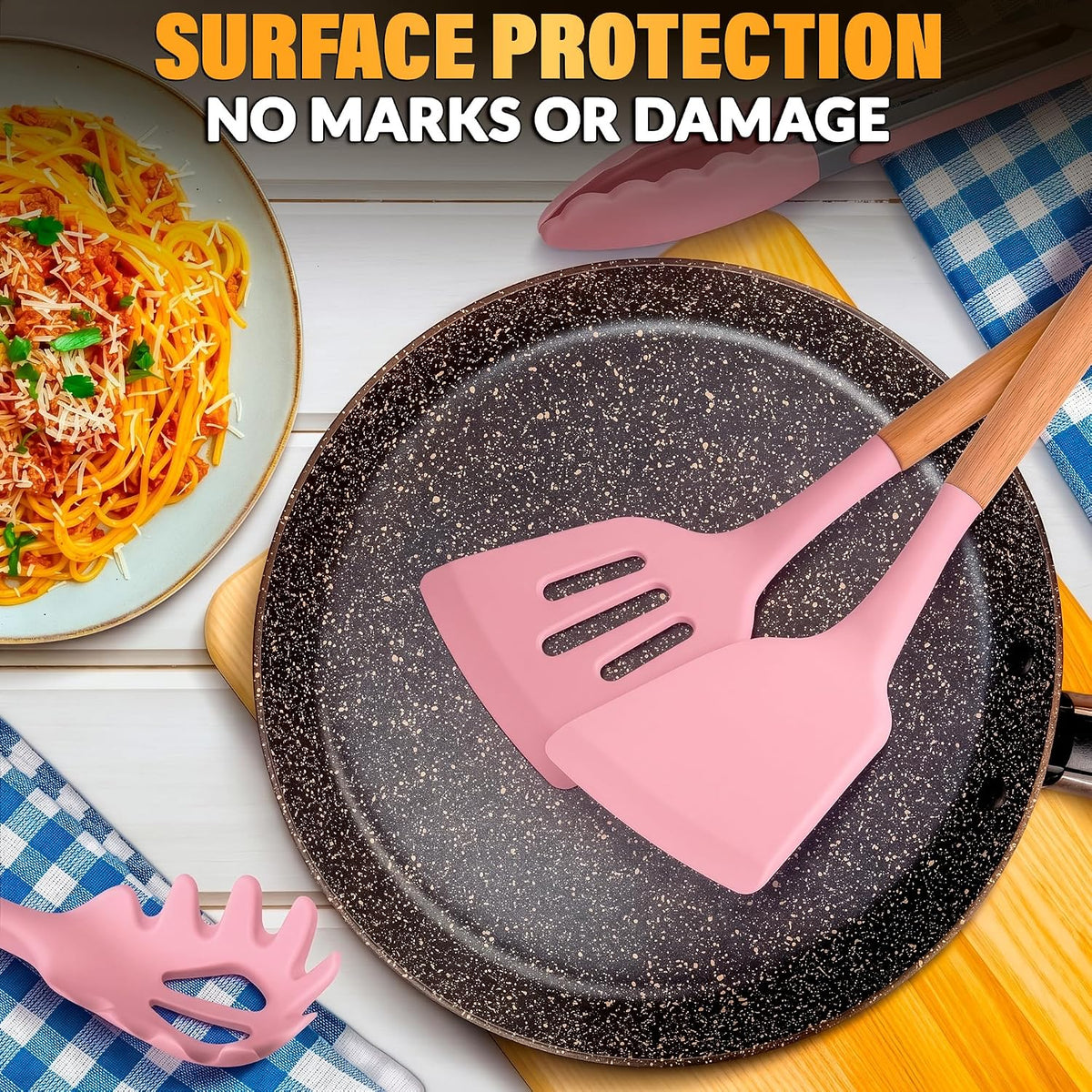 12 Pcs Purple Kitchen Accessories Set with Holder, Silicone Heads
