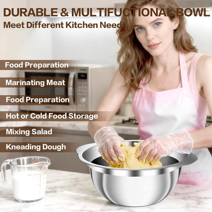 Stainless Steel Colander for Kitchen, Stainless Steel Strainer, Pasta Strainer for Spaghetti Fruit Cooking Food, 3 Pcs Strainers and Colanders(2QT, 3QT, 5QT), Dishwasher Safe, Kitchen Present