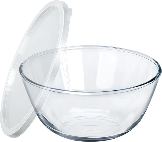 Large Glass Bowl for Sourdough Bread Making,4.9 Quart Glass Mixing Bowl for Sourdough Bread with Lid,Large Glas Salad Bowl,Kitchen Salad Bread Storage