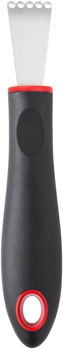 Citrus Zester Stripper, Professional Japanese Stainless Steel Blade For Zesting, Citrus Peel Twists, and Chocolate Curl Garnishes, Ergonomic Soft-Grip Handle