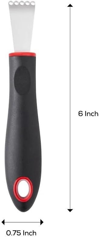 Citrus Zester Stripper, Professional Japanese Stainless Steel Blade For Zesting, Citrus Peel Twists, and Chocolate Curl Garnishes, Ergonomic Soft-Grip Handle