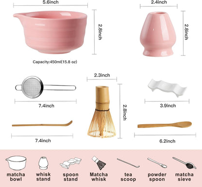 Matcha Whisk Set, 7 Pcs Matcha Kit for Matcha Tea Ceremony