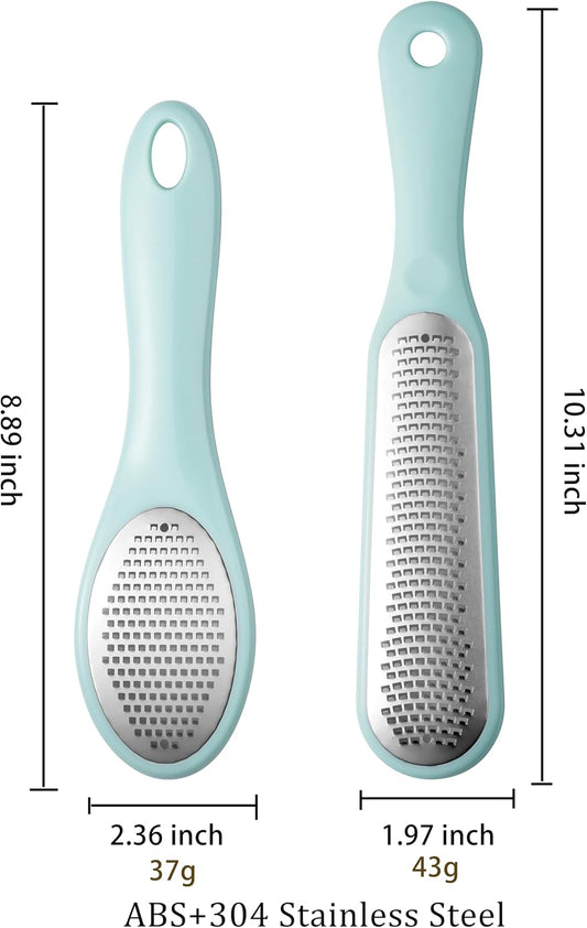 Lemon Zester Grater with Handle - 2-Piece Lemon Zester & Cheese Grater for Parmesan, Ginger, Garlic, Nutmeg, Chocolate