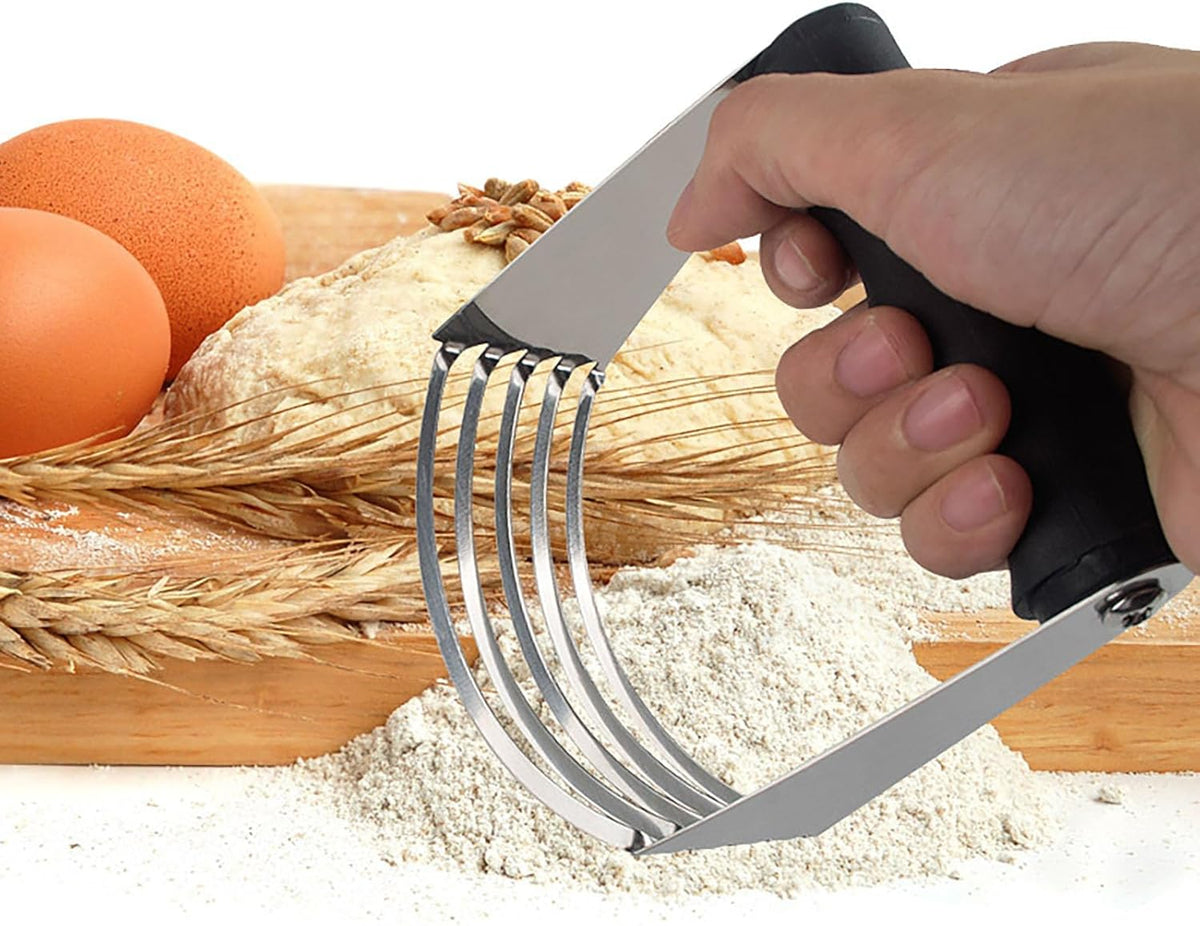 Dough Blender, 4.6 Inch x 4 Inch Stainless Steel Pastry Cutter with Stainless Steel Handle for Dough Mixer Butter Cutter Baking (Silver)