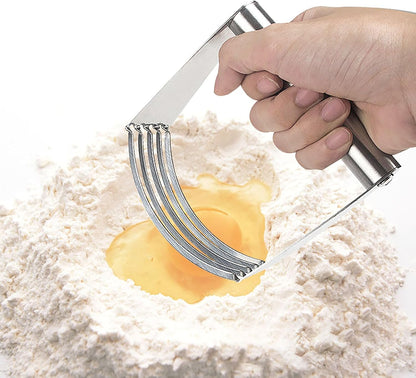Dough Blender, 4.6 Inch x 4 Inch Stainless Steel Pastry Cutter with Stainless Steel Handle for Dough Mixer Butter Cutter Baking (Silver)