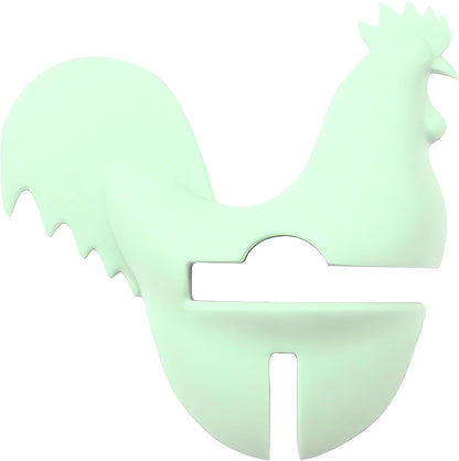 Cute Rooster Kitchen Spoon Holder - Rest Cooking Utensil Holder Pot Side Clip Spoon Holder for Pot Rooster Lid Holders - Heat Resistant & Dishwasher Safe Utensil Rest for Stove Top (Green)