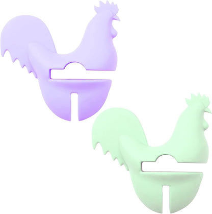 Cute Rooster Kitchen Spoon Holder - Rest Cooking Utensil Holder Pot Side Clip Spoon Holder for Pot Rooster Lid Holders - Heat Resistant & Dishwasher Safe Utensil Rest for Stove Top (Green)
