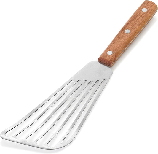 43068 Wood Handle Fish Spatula, 6.5" Blade, Silver