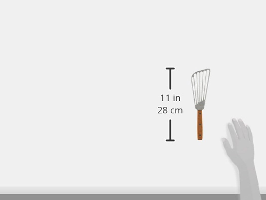 43068 Wood Handle Fish Spatula, 6.5" Blade, Silver