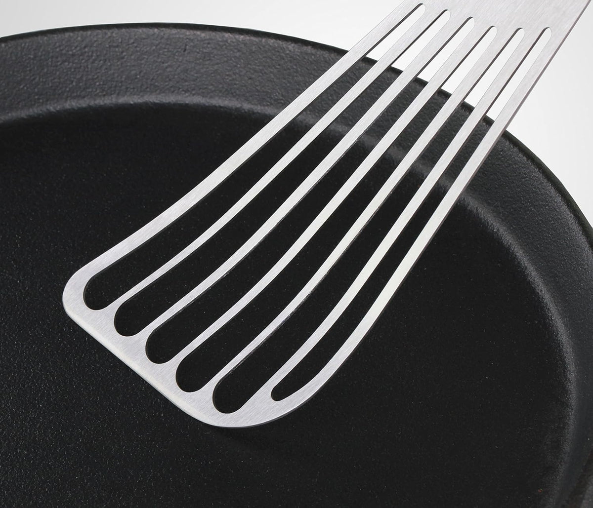 43068 Wood Handle Fish Spatula, 6.5" Blade, Silver