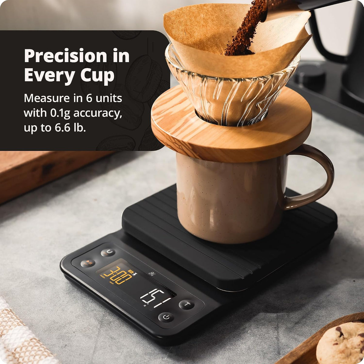Coffee Scale with Timer, 0.1g Precision for Espresso & Matcha