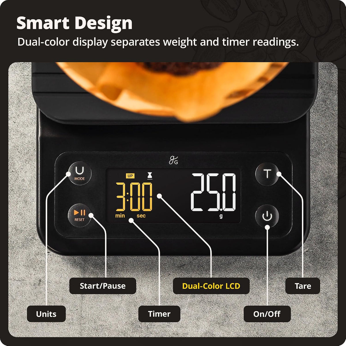 Coffee Scale with Timer, 0.1g Precision for Espresso & Matcha