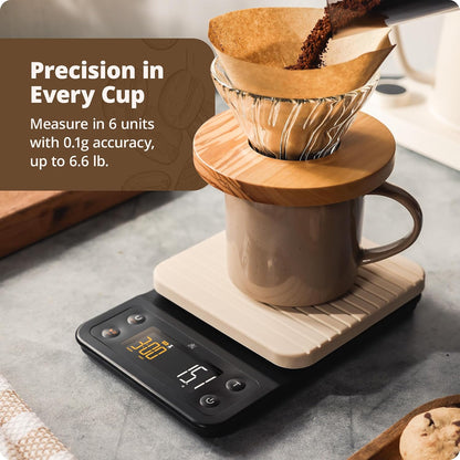 Coffee Scale with Timer, 0.1g Precision for Espresso & Matcha