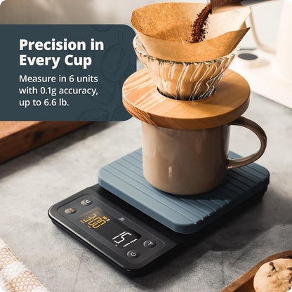 Coffee Scale with Timer, 0.1g Precision for Espresso & Matcha