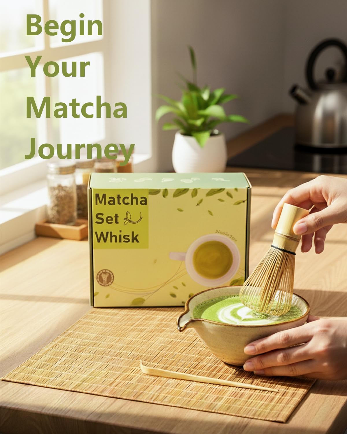 Matcha Whisk Set,Matcha Set,Matcha Kit,Matcha Bowl with Spout,Scoop,Sifter,Bamboo Whisk,Chasen Holder,Mothers Day Gifts for Mom Women her Grifend,Gifts for Christmas