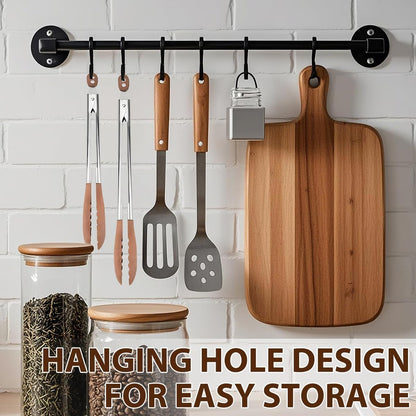 Wooden Tongs for Cooking & Serving Food, Stainless Steel Salad Tongs with Walnut Wood Tip, Anti-Slip Long Handle Wooden Kitchen Tongs Heat Resistant, Smooth Locking & Hanging Cooking Utensils Set of 2
