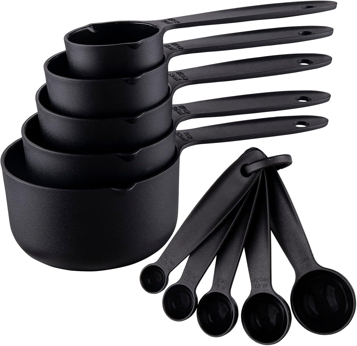 Measuring Cups and Spoons Set, 10 Piece Cute Measuring Cup Spoon Set, Plastic Measuring Cups and Spoons, Rainbow Colorful Measure Cups Measurement Spoons for Baking & Kitchen Random Color