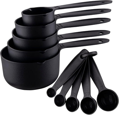 Measuring Cups and Spoons Set, 10 Piece Cute Measuring Cup Spoon Set, Plastic Measuring Cups and Spoons, Rainbow Colorful Measure Cups Measurement Spoons for Baking & Kitchen Random Color