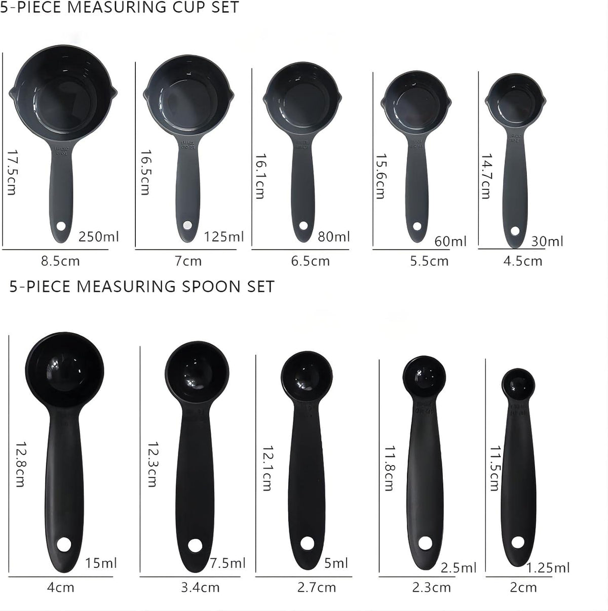 Measuring Cups and Spoons Set, 10 Piece Cute Measuring Cup Spoon Set, Plastic Measuring Cups and Spoons, Rainbow Colorful Measure Cups Measurement Spoons for Baking & Kitchen Random Color