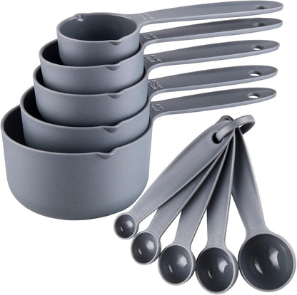 Measuring Cups and Spoons Set, 10 Piece Cute Measuring Cup Spoon Set, Plastic Measuring Cups and Spoons, Rainbow Colorful Measure Cups Measurement Spoons for Baking & Kitchen Random Color