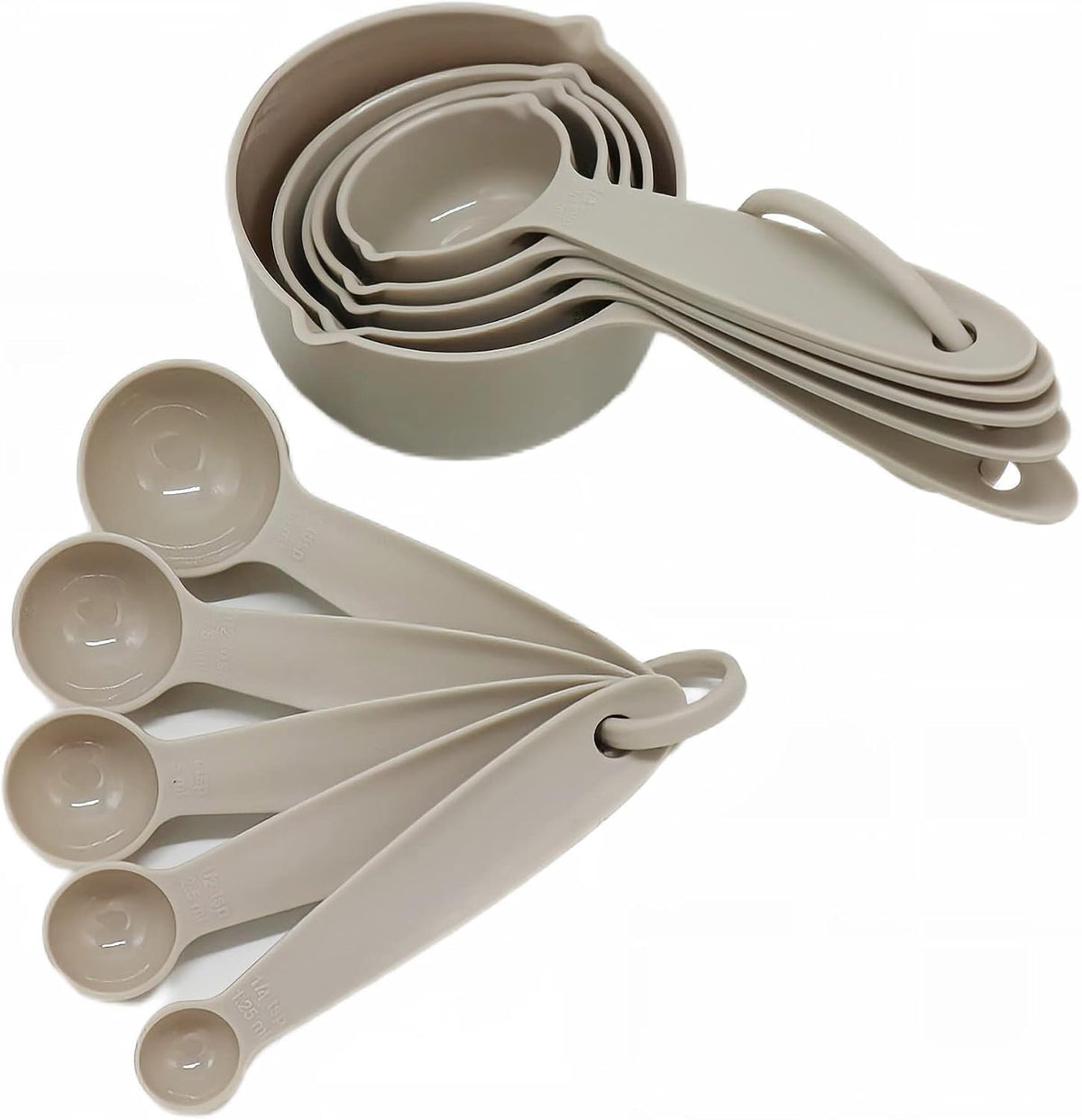 Measuring Cups and Spoons Set, 10 Piece Cute Measuring Cup Spoon Set, Plastic Measuring Cups and Spoons, Rainbow Colorful Measure Cups Measurement Spoons for Baking & Kitchen Random Color
