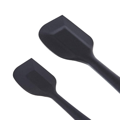 Non-Stick Heat Resistant Silicone Spatula Set, Dishwasher Safe, BPA Free, Food Grade, 2 Small & 2 Large, Black, Pack of 4