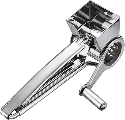 Cheese Grater with Handle, Stainless Steel Multipurpose Food Vegetable Potato Hand Grater for Grating and Shredding Hard Cheese, Chocolate, Medium, Walnuts, Potato, Carrot
