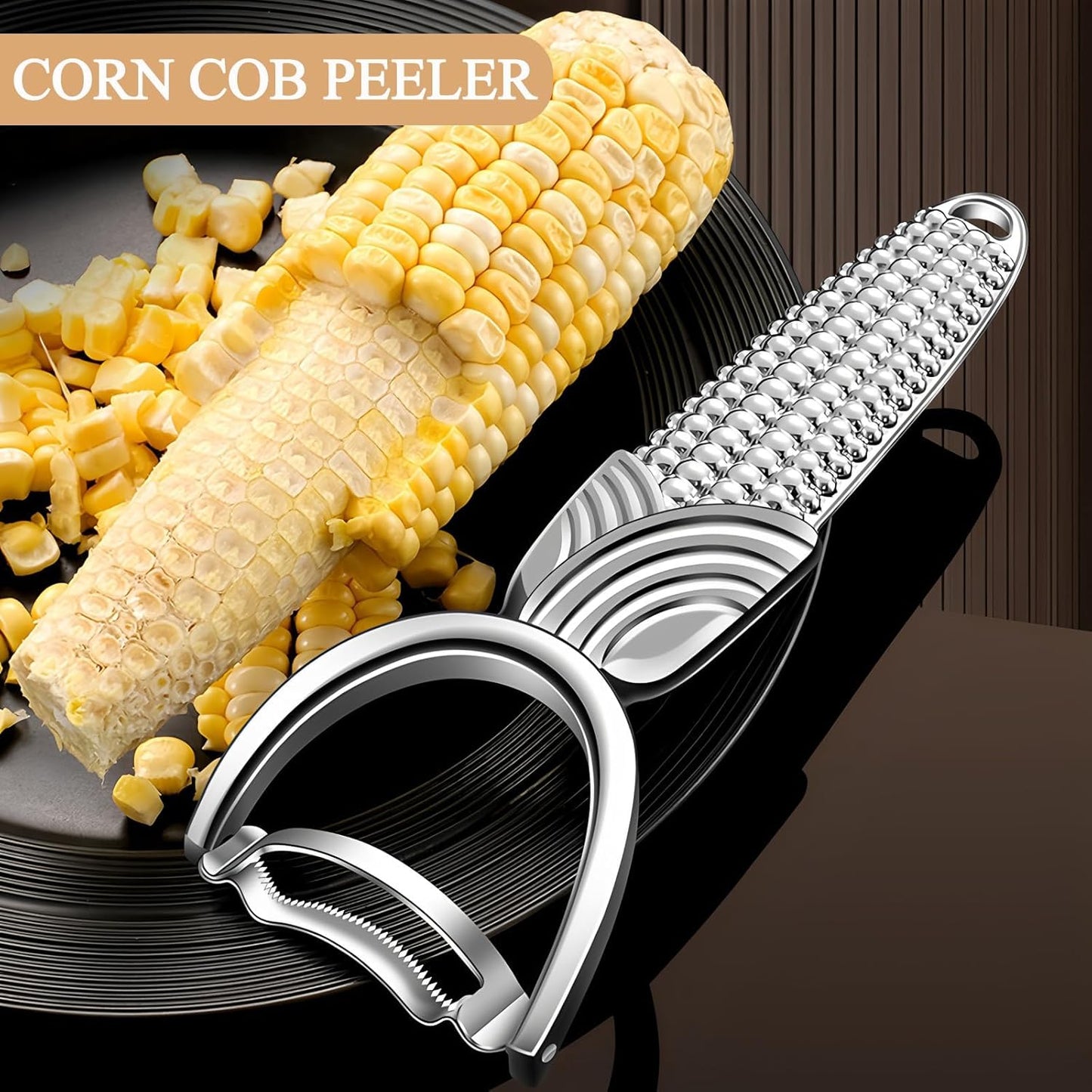 Corn Peeler Corn Stripper Kernel Remover for Corn on the Cob | Stainless Steel Stripper,corn cob peeler stripper,corn cob stripper tool,stripping tool,Corn-shaped handle,corn on the cob