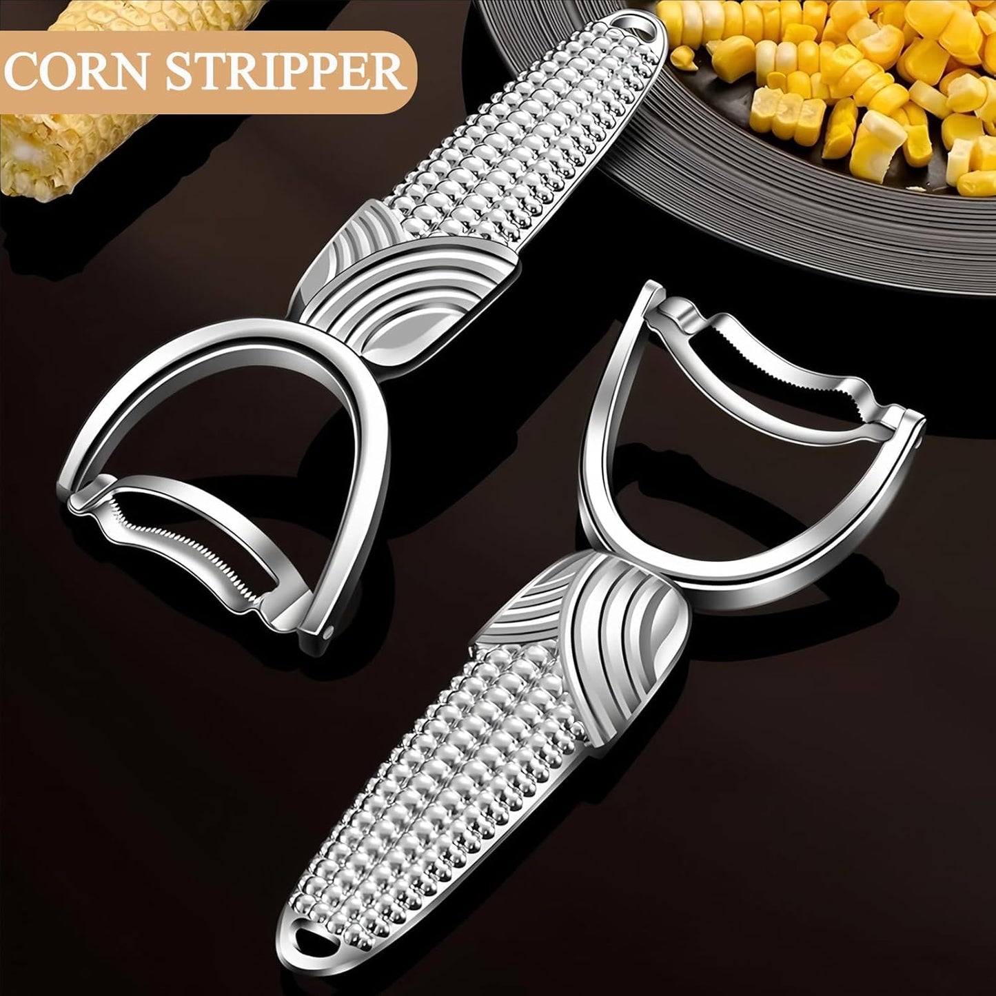 Corn Peeler Corn Stripper Kernel Remover for Corn on the Cob | Stainless Steel Stripper,corn cob peeler stripper,corn cob stripper tool,stripping tool,Corn-shaped handle,corn on the cob