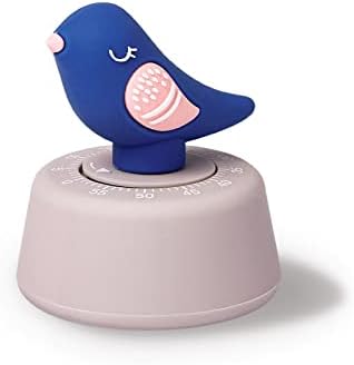 Quirky Creature Mechanical Kitchen Timer, Cute 60-Minute Manual Wind Up Countdown Clock, Unique Matte Blue Visual Timer for Kids, Creative Study Tool & Office Desk Gift (Blue)