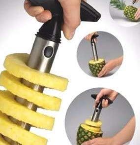 Pineapple Corer, Easy Gadget Kitchen,Fruit Slicer, Cutter Peeler Stem Remover Blades,Sliver Stainless Steel, for Diced Fruit Rings All in One Pineapple Tool Peeler Slicer, Easy To Use and Clean
