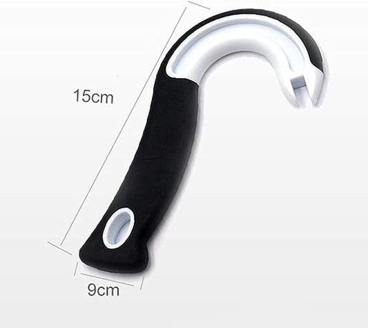BWESOO 2 PCS Black Manual J Shape Ring Pull Can Opener, Stainless Steel