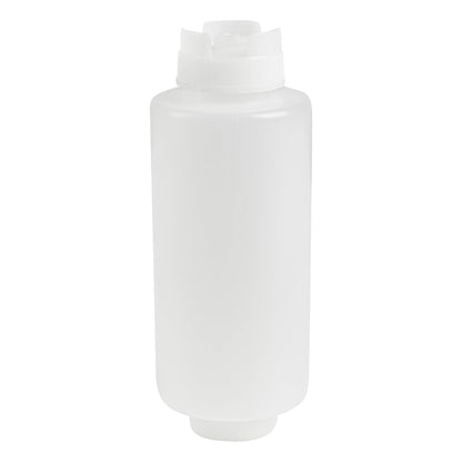 Restaurantware 16oz. FIFO Inverted Plastic Squeeze Bottle with Refill and Dispensing Lids - First In First Out - Perfect for Restaurants Catering and Food Trucks - 1ct box