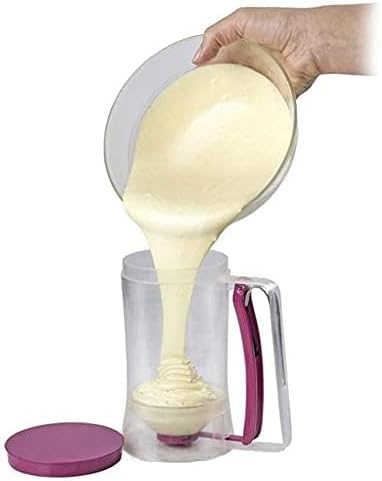Cupcake Pancake Cookies Cream Dispenser Cake Mix Jug Baking Essentials Maker Cooking Tools Funnel Measuring cup Accessories (Purple)