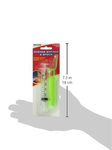 Acu-Life Teaspoon Dosage Spoon, Delivers Accurate Dosage, Easy to Read, Medical-Grade Measuring Spoon, 2 TSP/10 ml, BPA Free