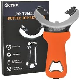 CYDW Mason Jar Opener Tool with Soft Touch Handle, No Lid Dents or Damage, Can Opener Manual Multi-Purpose, Easy Twist Manual Handheld Top Remover, Canning Supplies, Bottle Opener, Made for Lifetime